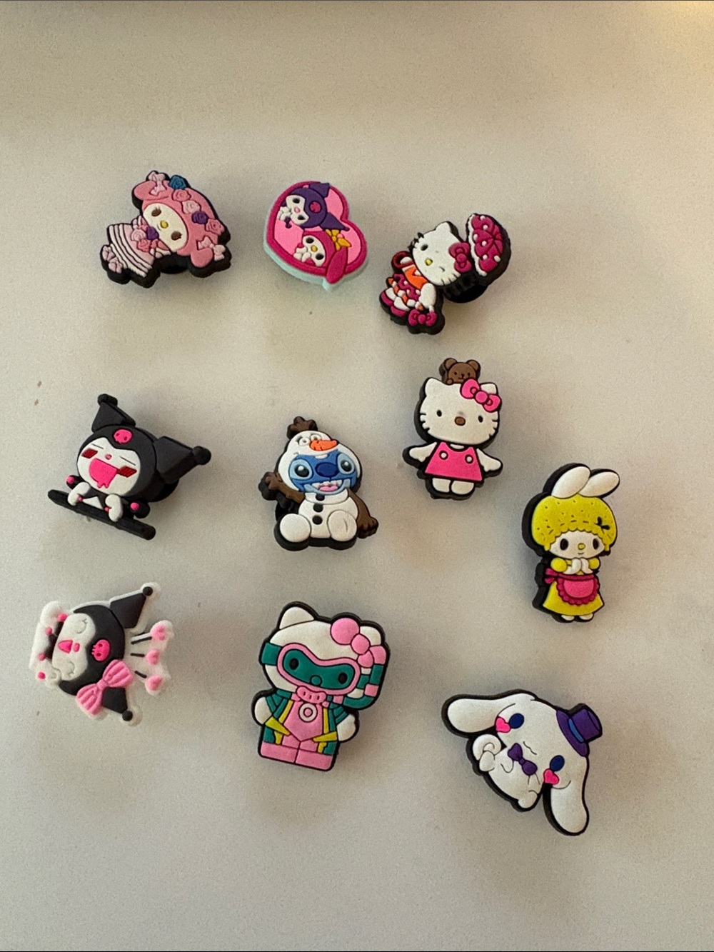 Assorted 10 Pink Cartoon Character Shoe Charms - Kids Toys